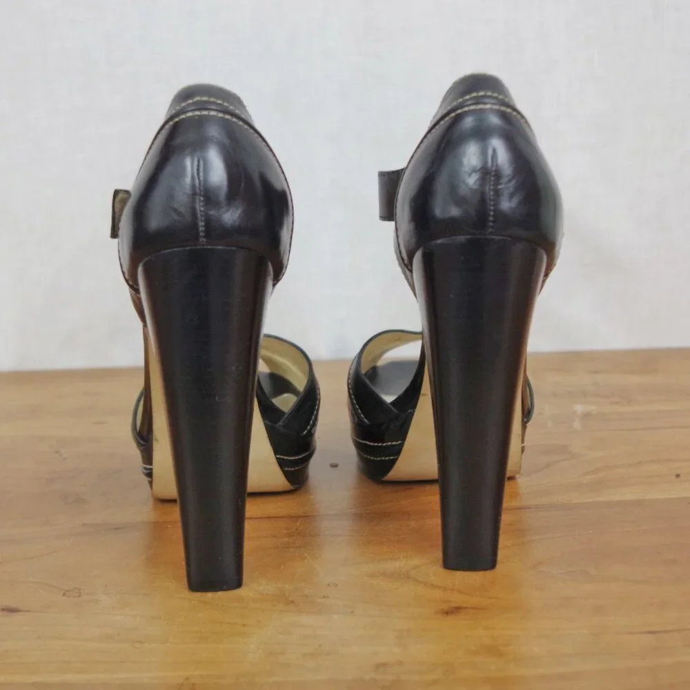 Michael; Michael Kors Platform High Open Toed Heels Size 9.5M - Picture 6 of 12